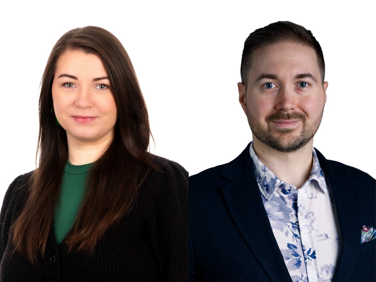 Suvi Annala och Lauri Lavanti, gröna kommunalpolitiker i Kyrkslätt.