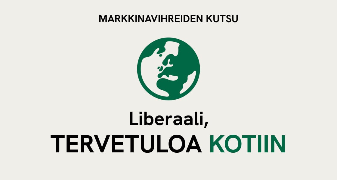 Market Greens' invitation: Liberal, welcome home — image from the vaihdavihreisiin.fi campaign